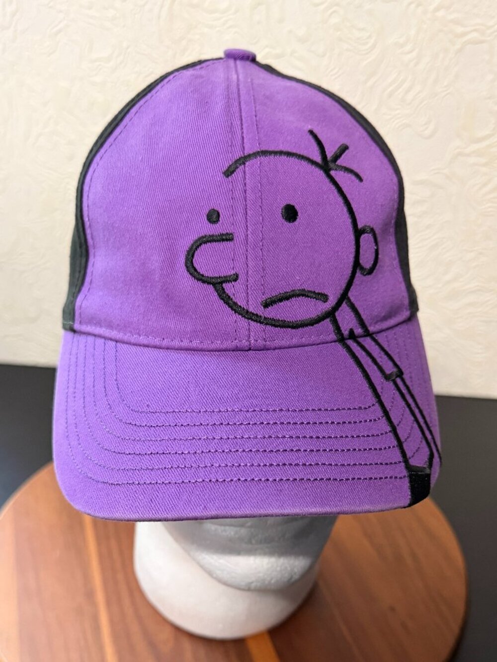 Wimpy Kid Hat Cap Embroidered Character Art Youth Kids Sized Purple Black Euc